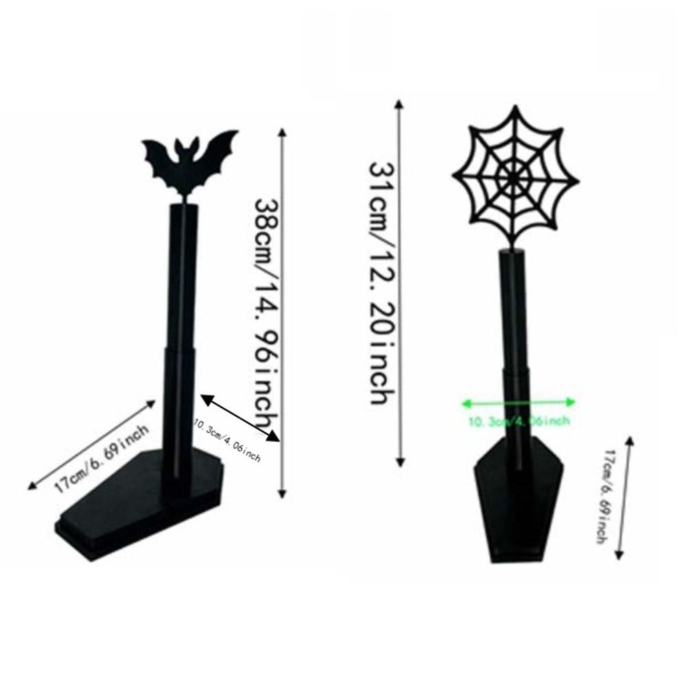 Vertical Halloween Towel Holder Wooden Countertop Bat Tissue Stand Lightweight Freestanding Spider Web Paper Rack Party