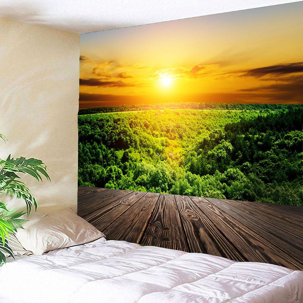 Dekor Koleksiyonu, Dağlarda Uzak Vahşi Yaşam Manzaralı Orman Yolu, Oturma Odası