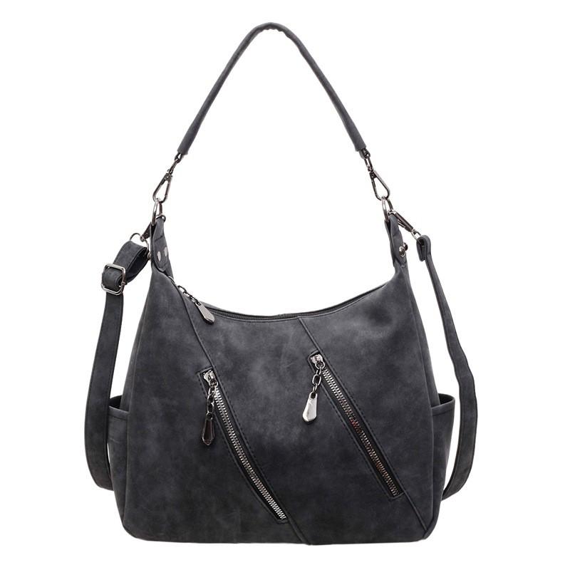Large Capacity Tote Bag Women Retro Crossbody PU Leather Commuter Shoulder