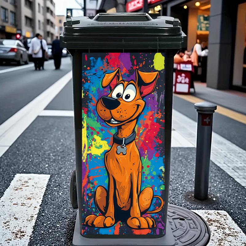 Adorable Cartoon Dog Rubbish Bin Stickers - Funny Kitchen Decor, Removable And Waterproof Vinyl, Home Decoration Wall Decals