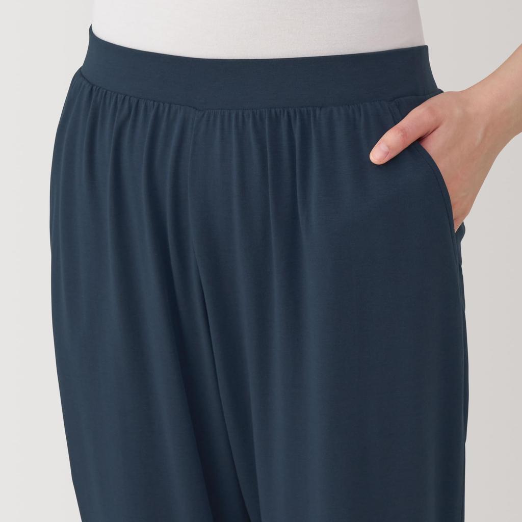 MUJI Smooth and Cool Short Sleeve Loungewear Blue Size FD1LBA5S Women's Set, Striped, Small,