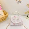 Childrens Cute Princess Crossbody Bag With Artificial Pearl Decoration And Embroidery Design For Daily Use