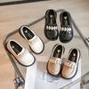 Korean Style Solid Color Pearl Decor Soft Sole Princess Leather Shoes For Little Girls