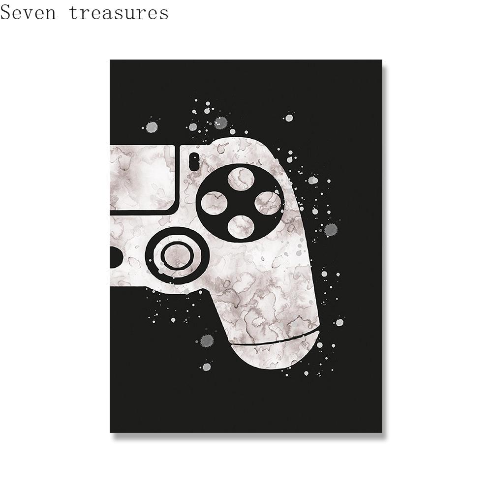 Gamepad Illustration for Kids Room, Boys Game Posters, Wall Art, Canvas Painting Prints, Room Decoration, Pictures, Joystick