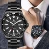WWOOR Luxury Stainless Steel Men's Watches Sport Diving Quartz Clock Luminous Waterproof Military Wristwatch Relogio Masculino