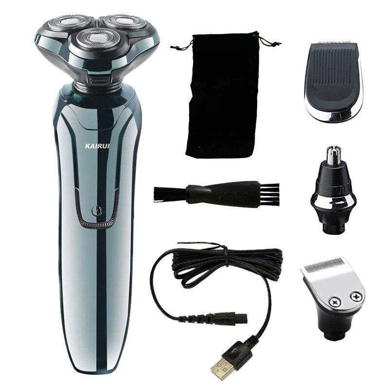 Floating Three Blade 4D Electric Razor For Mens Whole Body Washing Razor Rechargeable Intelligent Electric Shaver Men