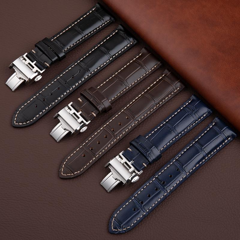 Soft Cowhide Leather For Longines Strap Masters Collection L3 L4 L2.628/L2.673 Watch Band Butterfly Buckle 19 20 21 22mm Belt