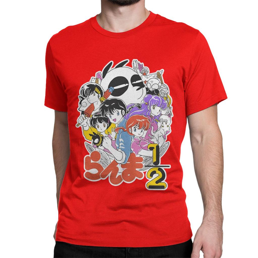 Japanese Comedy Anime T-Shirt Men Women Ranma 1/2 Funny 100% Cotton Tees Crewneck Short Sleeve T Shirts Plus Size Clothes
