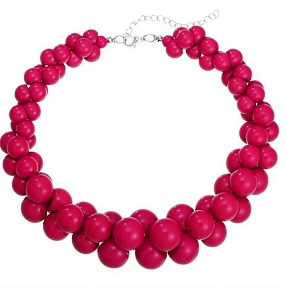 Acrylic Women's Necklace Vintage Jewelry for Women Trendy Resin Beaded Necklace Dress Accessories