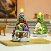 Christmas Tree Light House Music Decoration Adult Children Rotating Train Winter Scene House Desktop Holiday Decor A