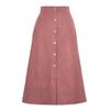 Solid Color High Waisted Buckle Skirt for Women Pure Color High Waist