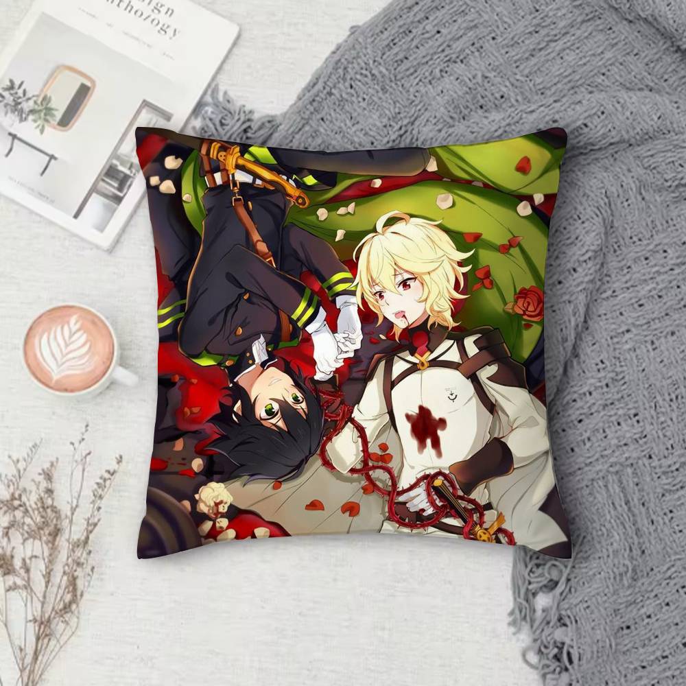Seraph of the End Doublesided Printed Square Pillow Cover Decorative Cushion Cover for Sofa Bedroom Bedside