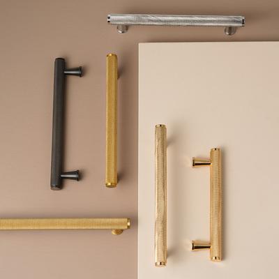 Dooroom Mosiężne Ryflowane Urządzenie Uchwyty Meblowe Złote Czarne Nowoczesne Szafa Szafka Komoda Gałki Pokrętła Pręt