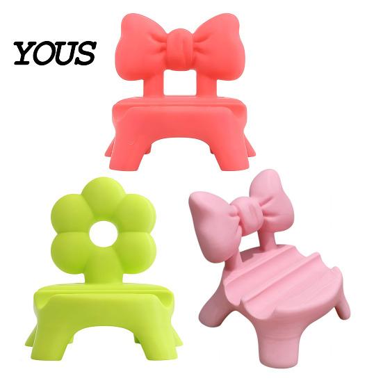 Easy Wipe Clean Table Ornament 3D Printed Stool Phone Holder, Cute Bow/Flower Ergonomic Bracket Support, Hands-free Mobile Stand for Desktop Accessory