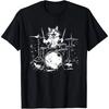 Hochwertiges, lustiges Unisex-T-Shirt mit Katze als Schlagzeuger – perfekt für Schlagzeugliebhaber und Musikfans
