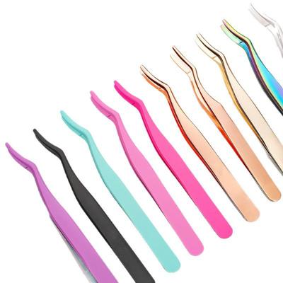 Stainless Steel Angled Eyebrow Tweezers: Multipurpose Makeup Tool for Eyelash Removal and Repair