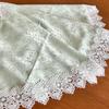 Vivienne Round Green Brilliant Triken Series Embroidered Lace Round Table Runner WK2510N2 (Vivienne) [150cm Tablecloth, & White]