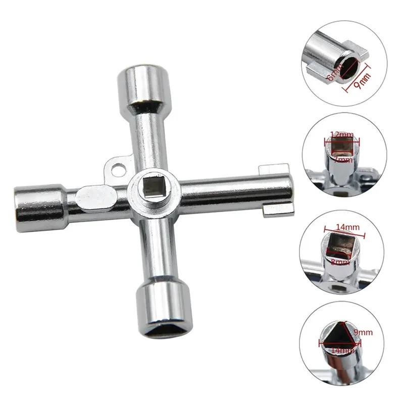 4-in-1 Multifunctional Cross Screwdriver Set - Silver Portable Hand Socket Screwdriver Head Combination Kit