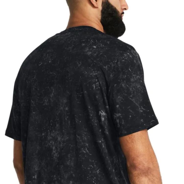 Under Armour Printed Crew Neck Pullover Short Sleeve T-Shirt Men Tops Black 1383974-001