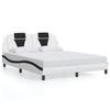 VidaXL Cadre de Lit Viana sans Matelas, Lit Rembourré avec Coussin, Lit Double, Lit Adulte Chambre, Moderne, Blanc et Noir 3208109
