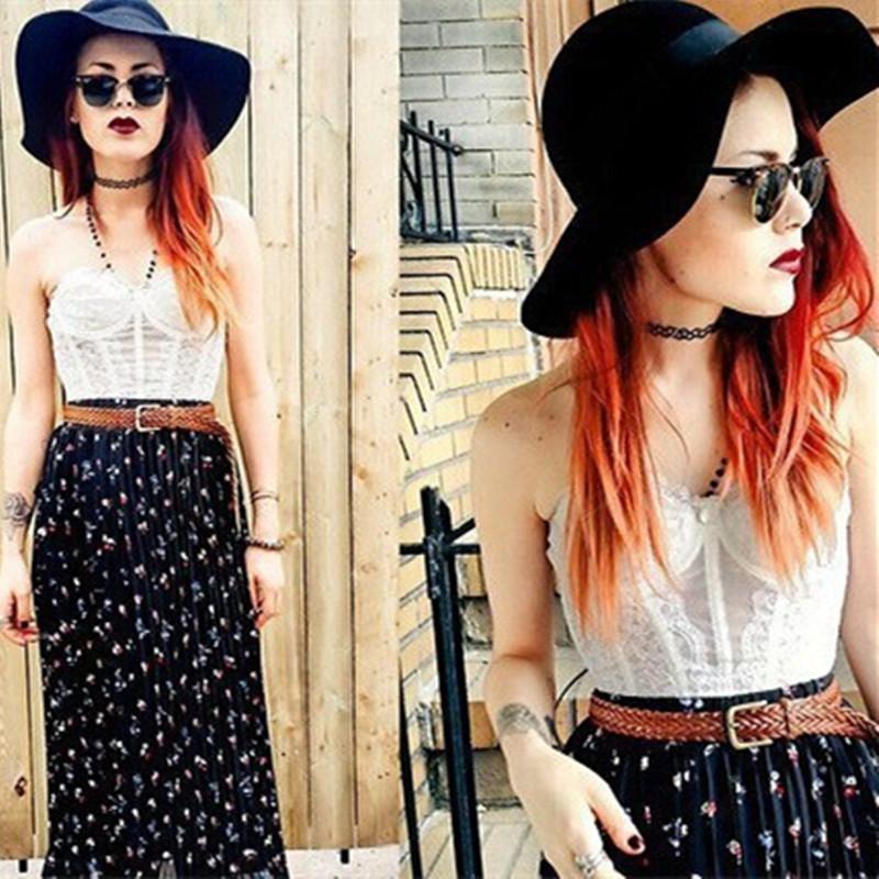 12pcs/lot Hot Sell Vintage Hippy Stretch Tattoo Choker Necklace Elastic Chocker Necklace Fishing Line Tattoo Colorful Necklace