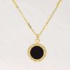 Vintage Roman Numeral Black Dial Pendant Necklace for Women New Trend Girls Clavicle Chain Jewelry Gifts