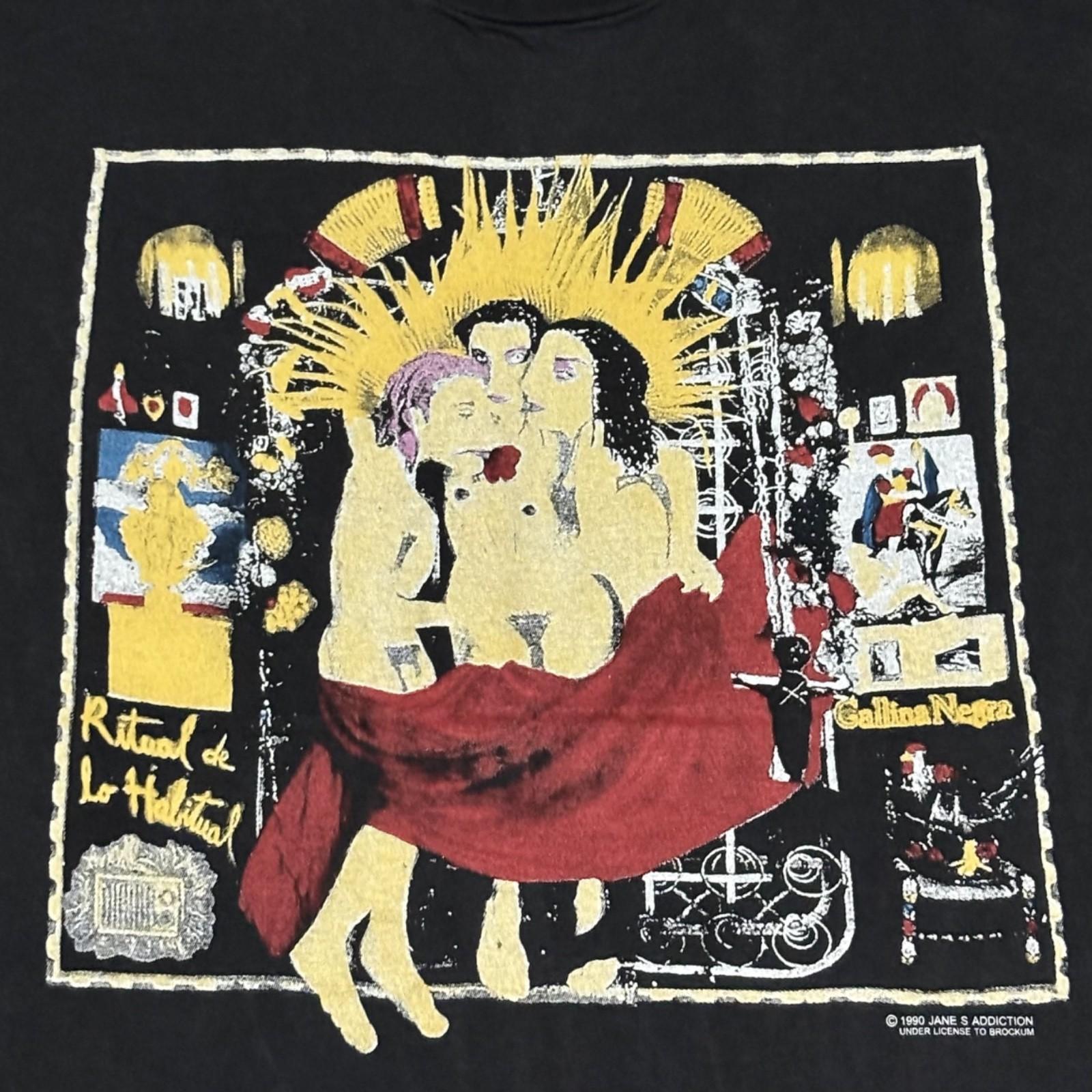 Janes Addiction Vintage 1990 Ritual de lo Habitual TOUR Black Sz.L Shirt REPRINT Unisex T-Shirt XL