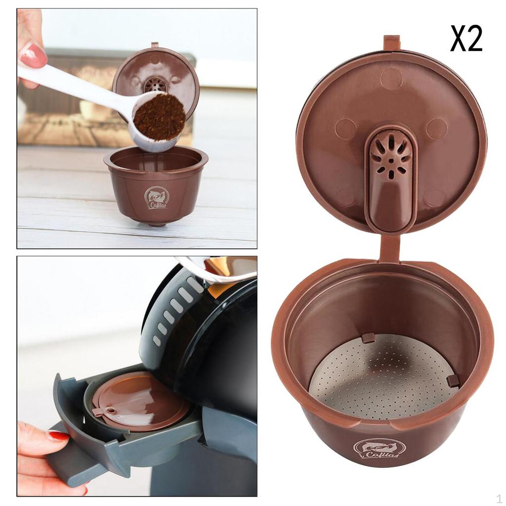 2pcs Household Refillable Coffee Pod Reusable Durable