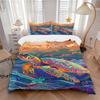 3pcs Sea Turtle Print Duvet Cover Set, Soft Comfortable Duvet Cover,Guest Room (1*Duvet Cover + 2*Pillowcase, Without Core) Yy251104128