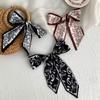 Silk Scarf Long Female Minimalist Striped Streamer Headscarf Braided Hair Band Decorative Scarf Cashew Belt