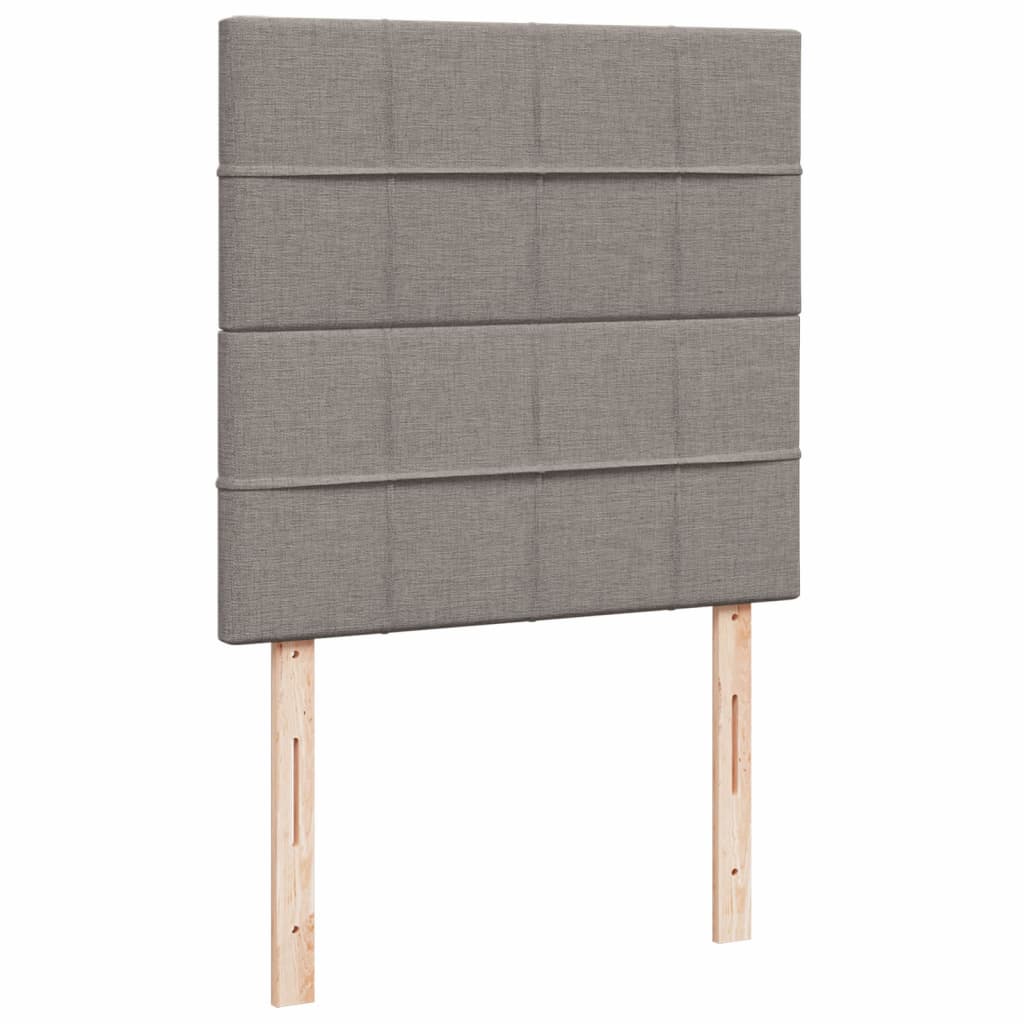 Vidaxl Łóżko Kontynentalne Z Materacem, Taupe, Tkanina, 100X200 Cm
