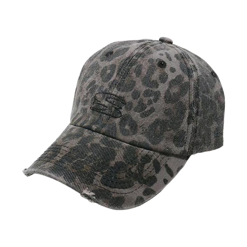 Passende Retro-Leopardenmuster-Kappe Verstellbarer Riemen Atmungsaktive Schirmmütze Sonnenhut Für Männer Frauen