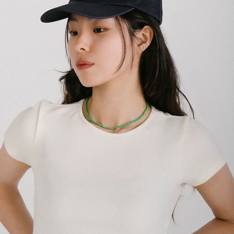 BICYCLE TROPHY Pickman Daily Bead Necklace 06 (GREEN / 3mm Miyuki Beads)