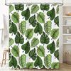 Green Leaf Shower Curtain Waterproof Bathroom Decor Modern Home Decoration for Kids Room
