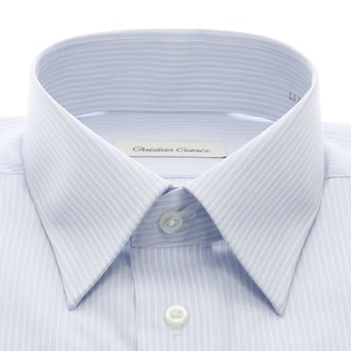 Yofuku No Aoyama Men's Dress Shirt, Non-Iron, Long Sleeve, Wrinkle-Resistant, Regular Collar, Standard Size, Blue/Stripe