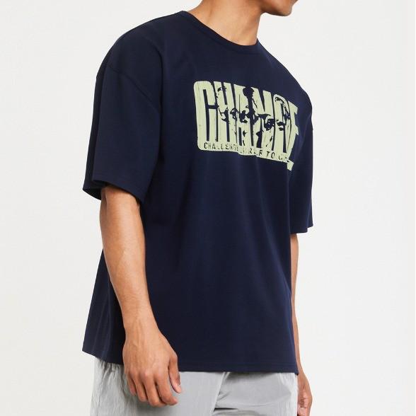 

Мужская повседневная футболка из хлопка с круглым вырезом свободного кроя - Летняя большого размера с коротким рукавом XXXL