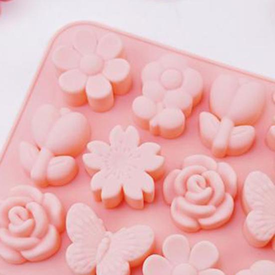 Flower And Leaf Silicone Mold Chocolate Pudding Cake Baking Mold Cake Decoration Reusable DIY Drip Glue Clay Mold
