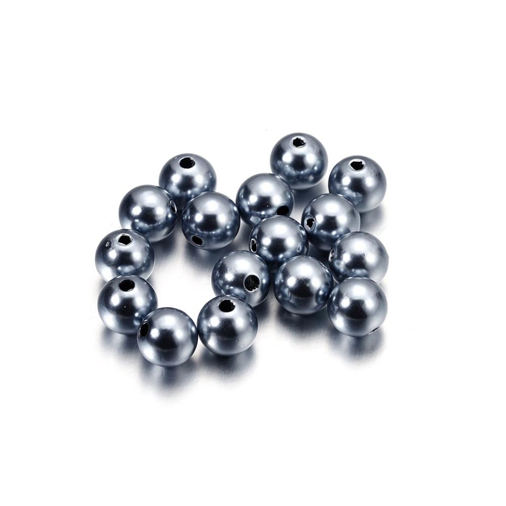 10-1000pcs/lot 3-20mm Straight Holes Acrylic Imitation Pearl Beige Bracelet Round Beads For DIY Craft Jewelry Making Supplies