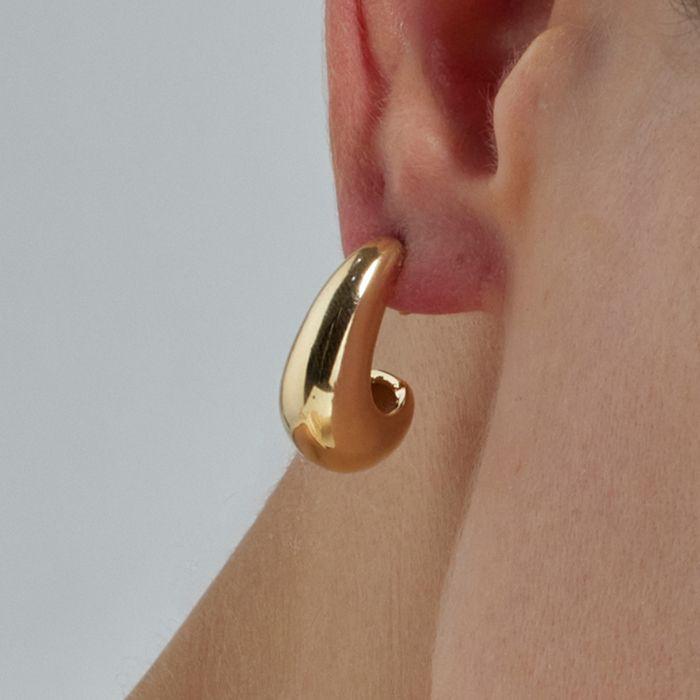 Boucles d'oreilles - LUXENTER - Sanky - Créoles 22 mm - Or jaune 18k - Zircon