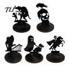 Hollow Carved Candle Accessory Halloween Shadow Holder, Spooky Ghost Skull Candlestick Decoration, Handcrafted Wood Base Vintage Wooden Tea