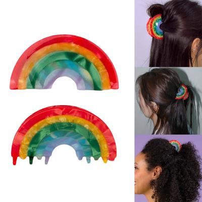 Fermaglio per Capelli Stile Dolce Pinza per Capelli Delicata a Forma di Arcobaleno per Donna Capelli Lunghi Corti Fermaglio per Capelli Delicato a Becchi d'Anatra per Donna