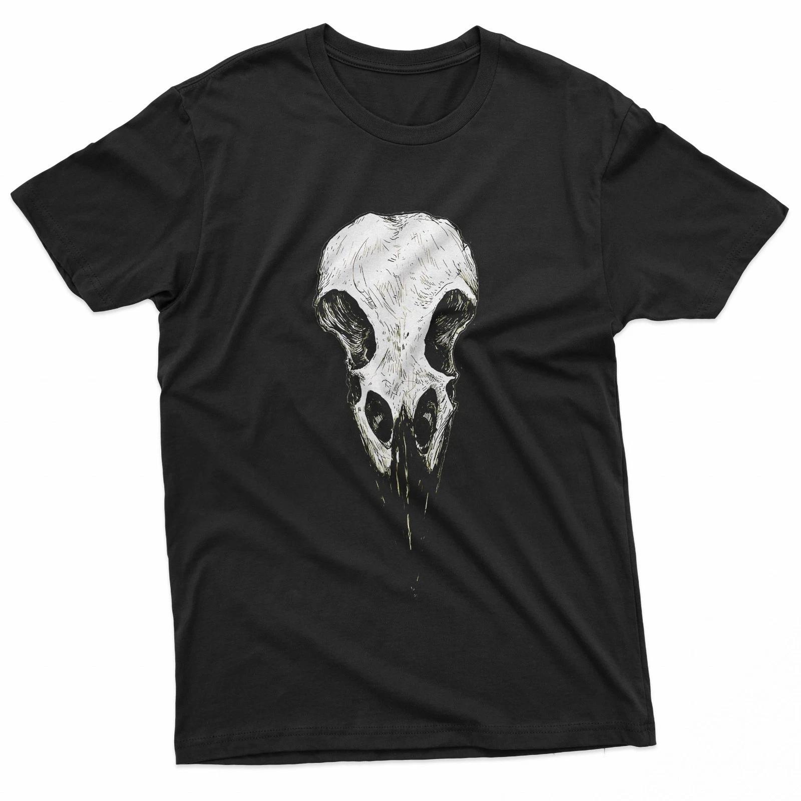 Raven Skull Occult Death Goth Witchcraft T-Shirt 2XL
