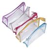 Clear Cosmetic Bag Waterproof Transparent PVC Makeup Toiletry Pouch with Handle Strap for Bathroom