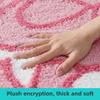 Pink Bow Bath Mat Thickened Flocked Microfiber Bathroom Rug Super Absorbent Anti-slip Foot Mats Soft and Comfortable
