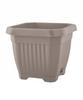 Blumentopf mit Untersetzer 25x25 cm beige Kunststoff für Terrasse Balkon 1 Stk. Achteck