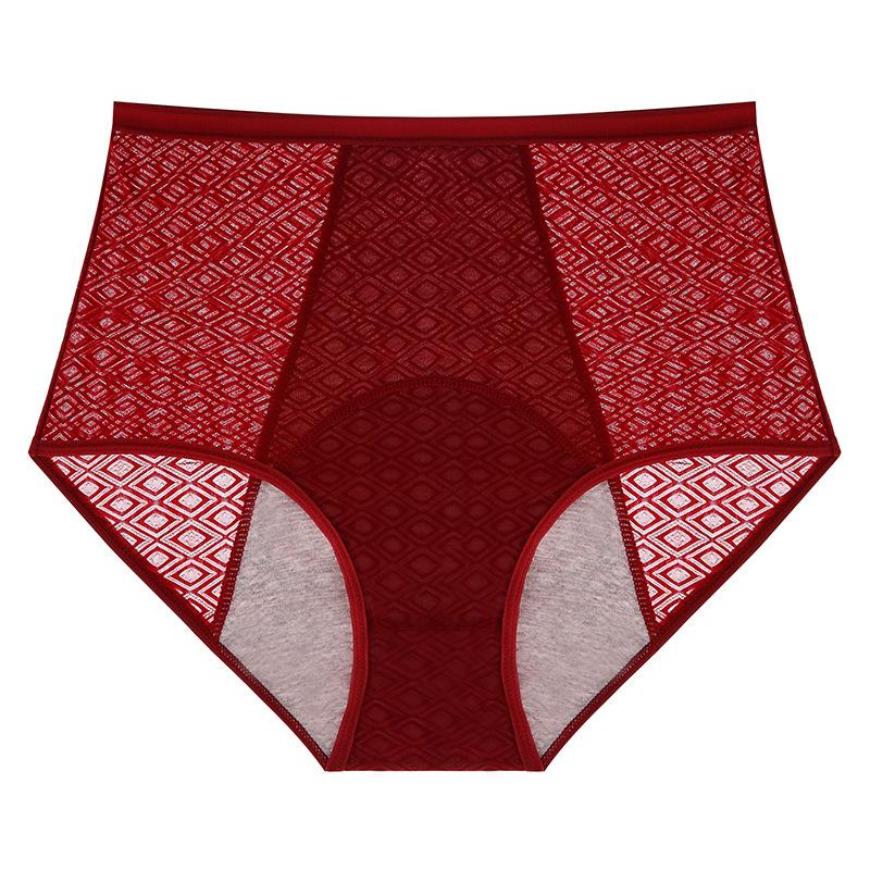 Large Size Women Spring and Summer Thin Style High Waist Leakproof Breathable Menstrual Period Briefs