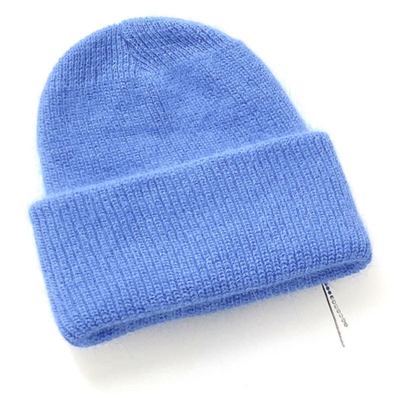 Außerweltliche Angora-Mütze mit Schleifenkette [Blau]