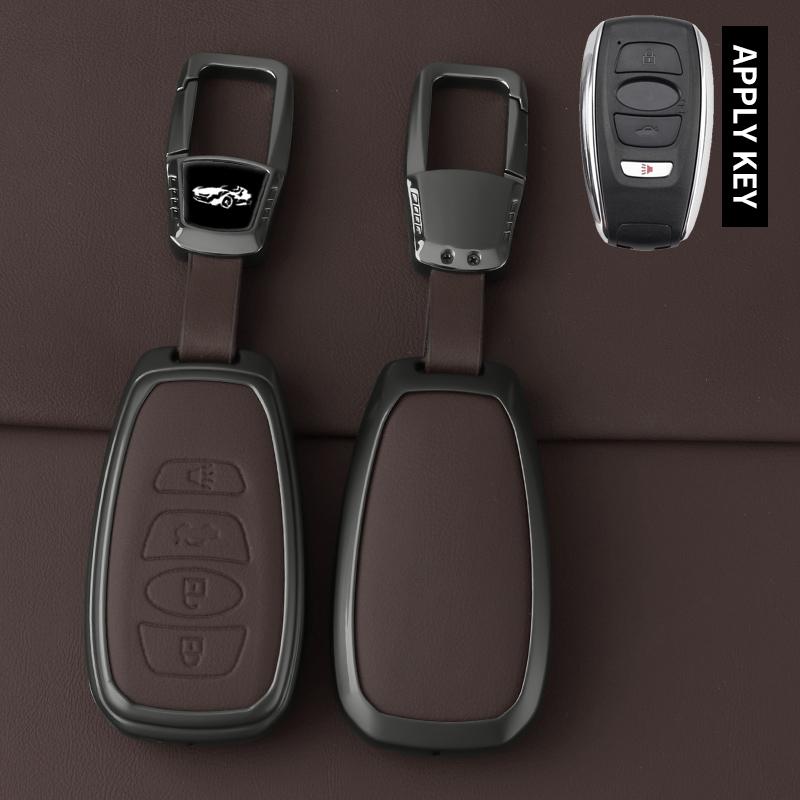 For Subaru Sti Brz Wrx Xv Ascent Forester Outback Impreza Legacy Car Key Cover Leather Zinc Alloy Key Case Case