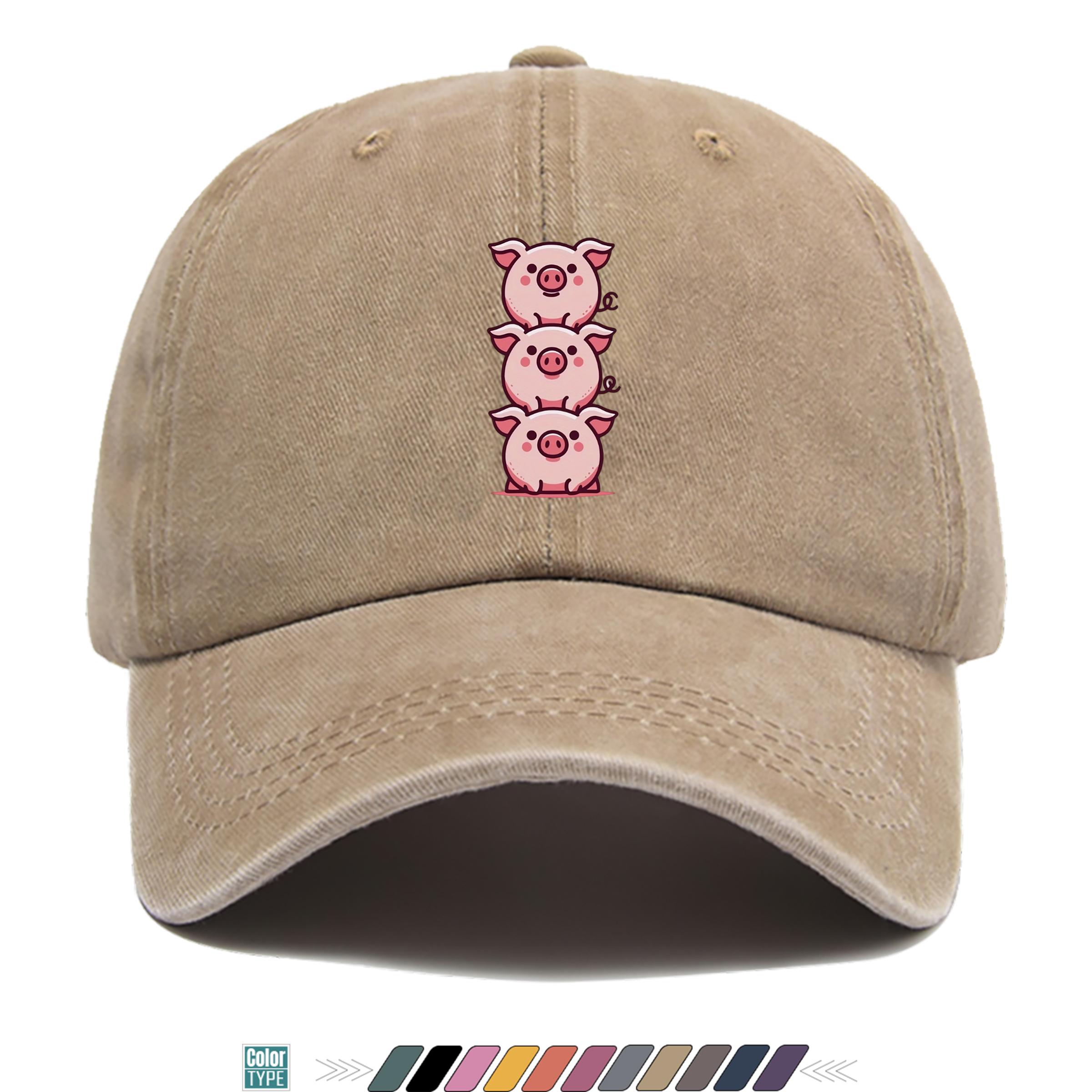 pc Pig Stacking Music Print Trucker Hat Comfortable And Breathable Fashionable And Beautiful Cartoon Game Black Classic Papa Ha 1pc