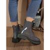 Thick-soled Lace-up Martin Boots 2025 Winter New Plus-size Round Toe Slimming British Style Colorful Boots for Women